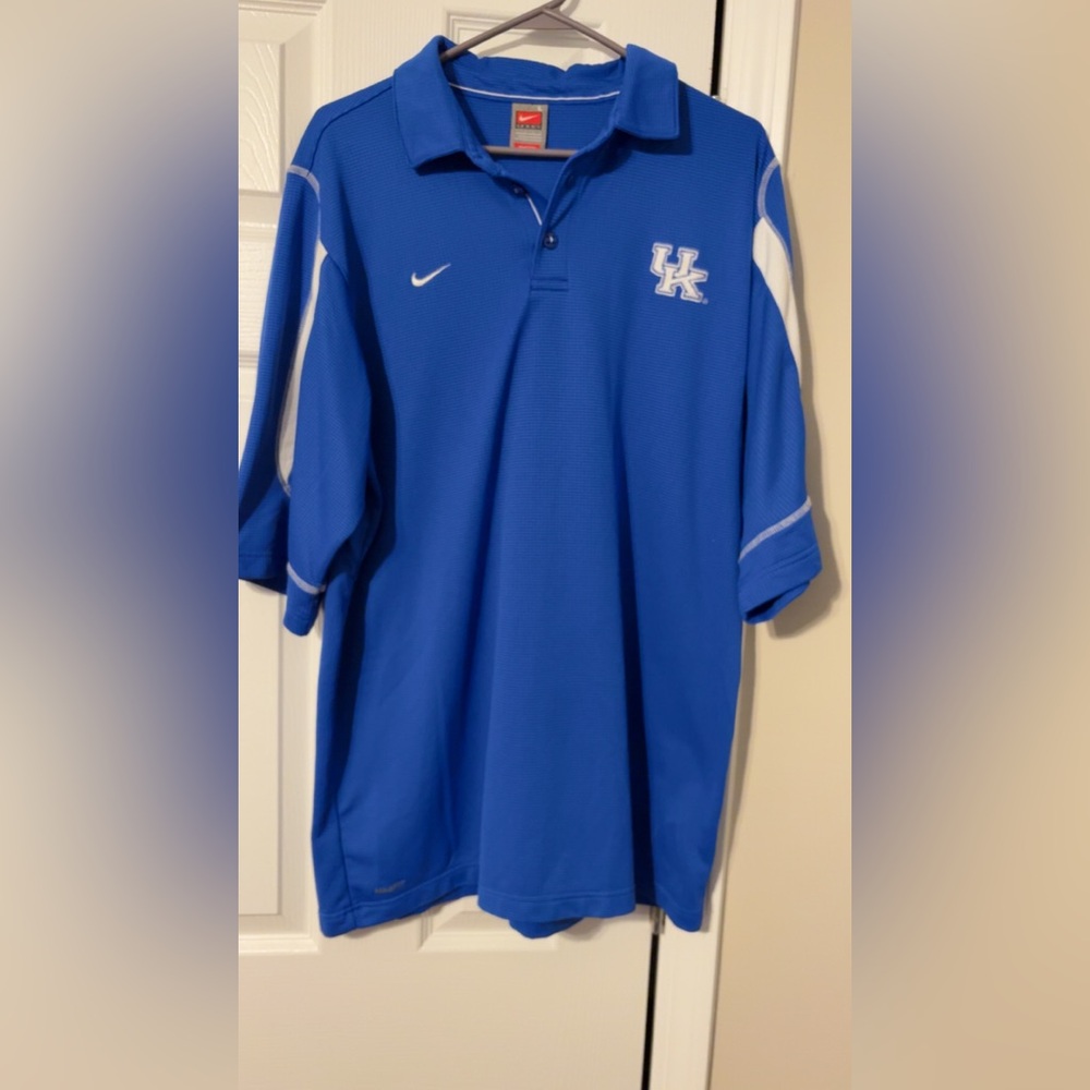 Nike Royal Blue Polo with White Accents and UK Logo